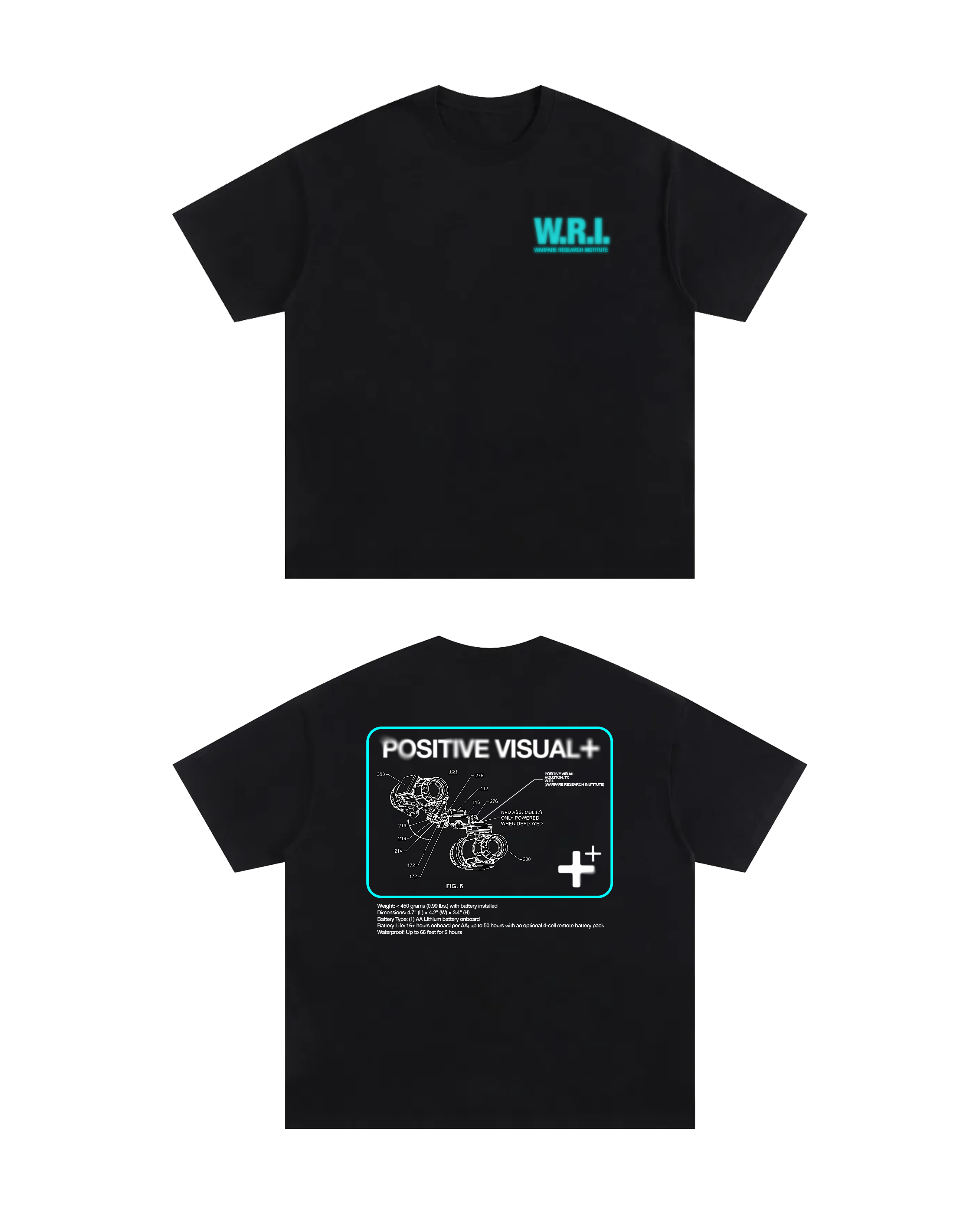 W.R.I. apparel tee front and back
